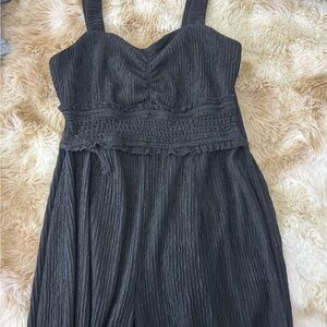 Versona Black Textured Jumpsuit